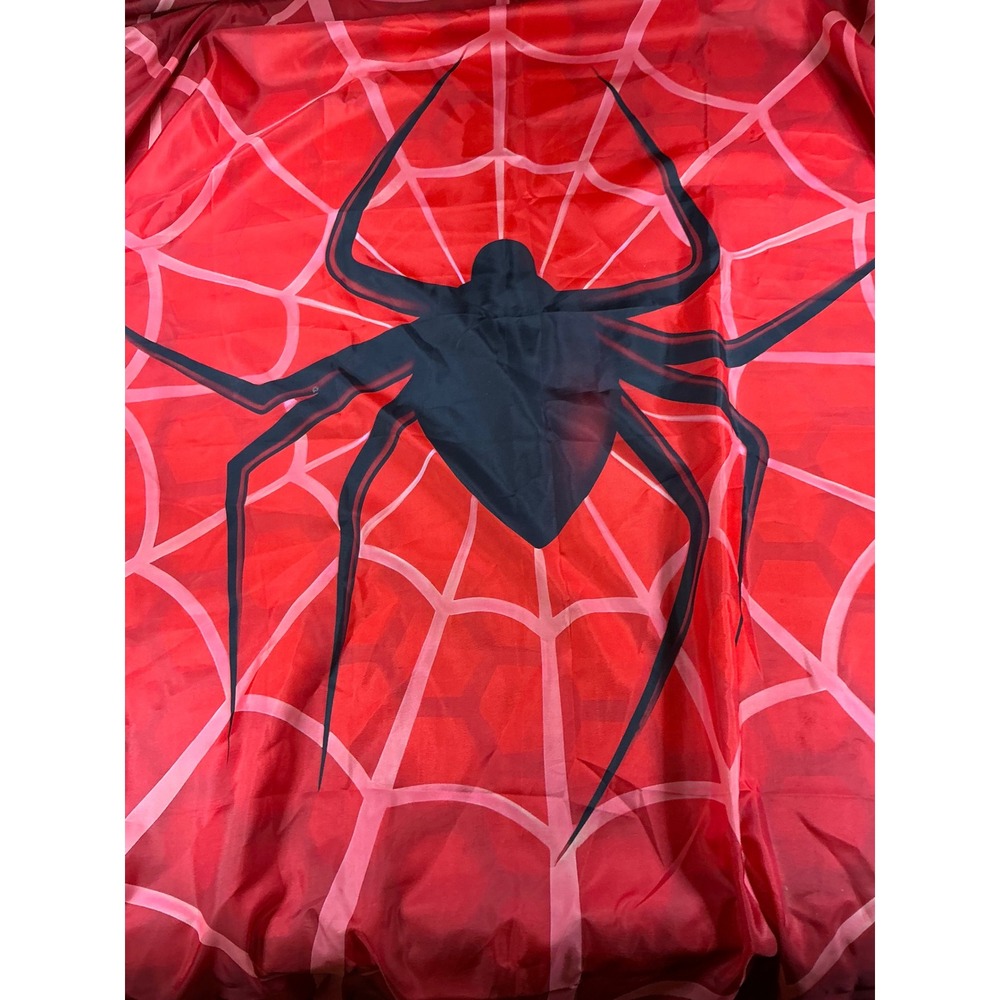 Spider-Man Red Black Web Spider Emblem Shower Curtain Marvel Superhero Decor